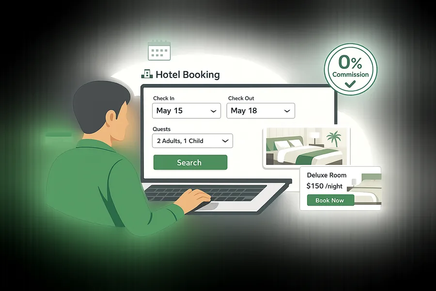 LodgeHog booking engine — guest room search, availability calendar and direct checkout